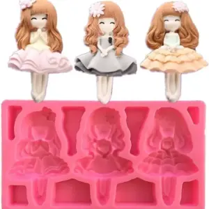 3D Cute Girl Princess Silicone Mould for Fondant