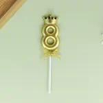 Eight Number candle Golden Cake candle