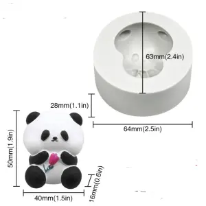 Cute panda Silicone mould style 4