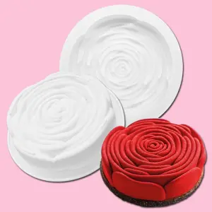 Round Shape rose flower pastry Silicone Entremet Mould