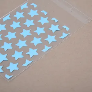 blue colour star print cookie sleeve 10x8cm (50pcs )