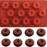 12 cavity donut with frill design silicone mould