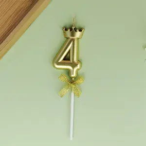 Four Number candle Golden Cake candle