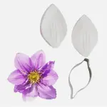 3pcs Dahlia Flower Fondant Petal Veiner Silicone Mould Stainless Steel Cutters set