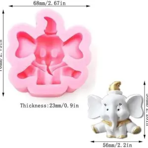 Cute Elephant Silicone mould style 3