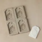 4 cavity leaf tag Candle Wax aromatherapy silicone Mould