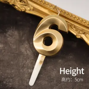 Six Number candle Golden Cake candle