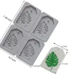 4 cavity leaf tag Candle Wax aromatherapy silicone Mould