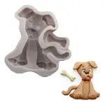 Cute dog with bone Silicone mould