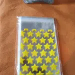 yellow colour star print cookie sleeve 10x8cm (50pcs )
