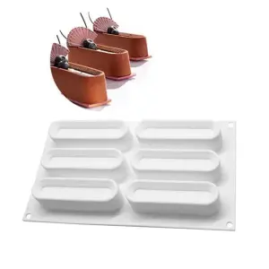 6 cavity eclair silicone mould