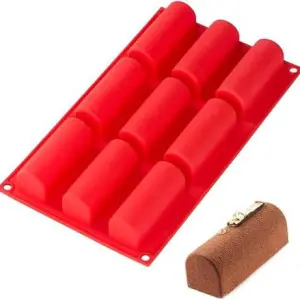 9 cavity cylinder log silicone mould