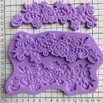 3pcs big Vintage Floral Flower Vine Lace Silicone Fondant Mould