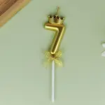 Seven Number candle Golden Cake candle