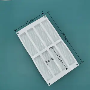 8 cavity Silicone twisted Rope Entremet Mould