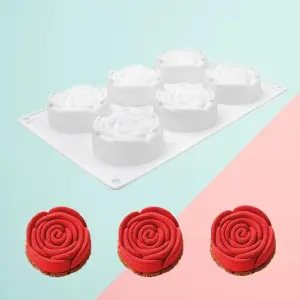 Round Shape rose flower pastry Silicone Entremet Mould