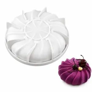 3D Round Swirl Entremet Silicone mould style 4