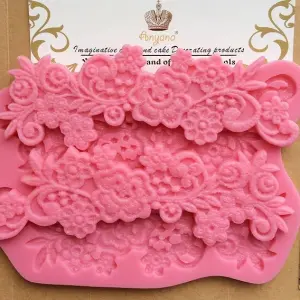 3pcs big Vintage Floral Flower Vine Lace Silicone Fondant Mould