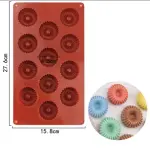 12 cavity donut with frill design silicone mould