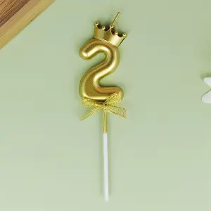 Two Number candle Golden Cake candle