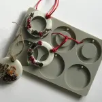 6 cavity Candle Wax sachet round ring aromatherapy silicone Mould