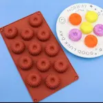 12 cavity donut with frill design silicone mould