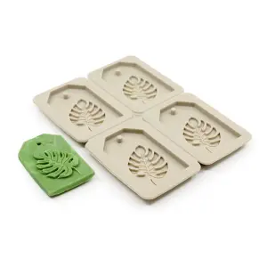 4 cavity leaf tag Candle Wax aromatherapy silicone Mould