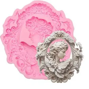 vintage Victorian lady portrait silicone mould