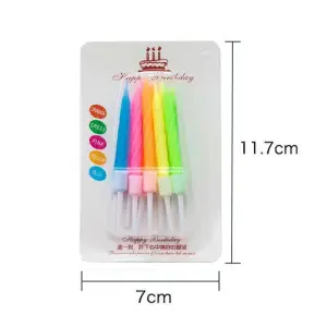 Colourful candle with holder ( set of 5 pcs )