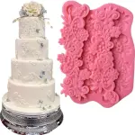 3pcs big Vintage Floral Flower Vine Lace Silicone Fondant Mould