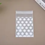 white colour star print cookie sleeve 10x8cm (50pcs )