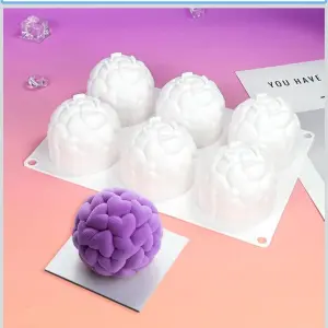 6 cavity love Heart ball shape Entremet Silicone mould