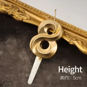 Eight Number candle Golden Cake candle