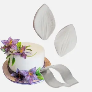 3pcs Dahlia Flower Fondant Petal Veiner Silicone Mould Stainless Steel Cutters set
