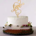 1 pcs Golden love acrylic topper