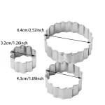 3 Pcs Carnation Petal Fondant Sugar craft Stainless Steel Cutter set Style 2