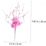 1 pcs Pink Artificial Pearl Blossoms Flower Stick cake topper