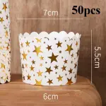 50 Pcs Golden Stars Cupcake Liners