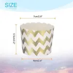 50 Pcs Golden Zig Zag Cupcake Liners