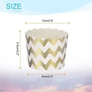 50 Pcs Golden Zig Zag Cupcake Liners