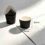 50 Pcs Matt Black Cupcake Liners