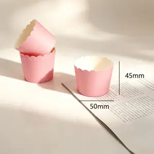50 Pcs Matt Pink Cupcake Liners & Baking Cups