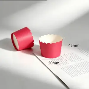 50 Pcs Matt Red Cupcake Liners - Baking Cups