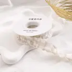 Beige Plaid Crumpled Ribbon (1 Inch x 9 Meters)