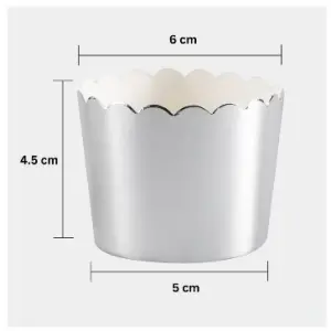 50 Pcs Metallic Silver Cupcake Liners