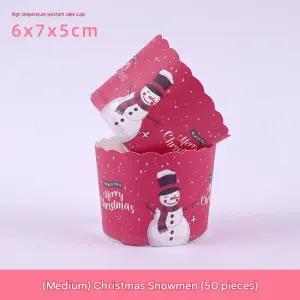 50 Pcs Medium Snowman Christmas Cupcake Liners