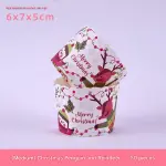 50 Pcs Snowman Reindeer Christmas Cupcake Liners