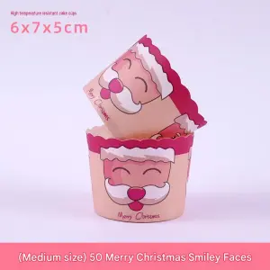 50 Pcs Medium Santa Christmas Cupcake Liners