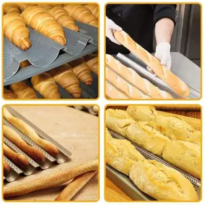 4 Gutter Perforated Non-Stick Baguette Pan