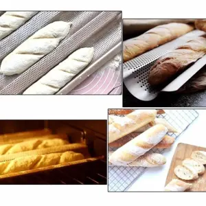3 Gutter Perforated Baguette Baking Pan